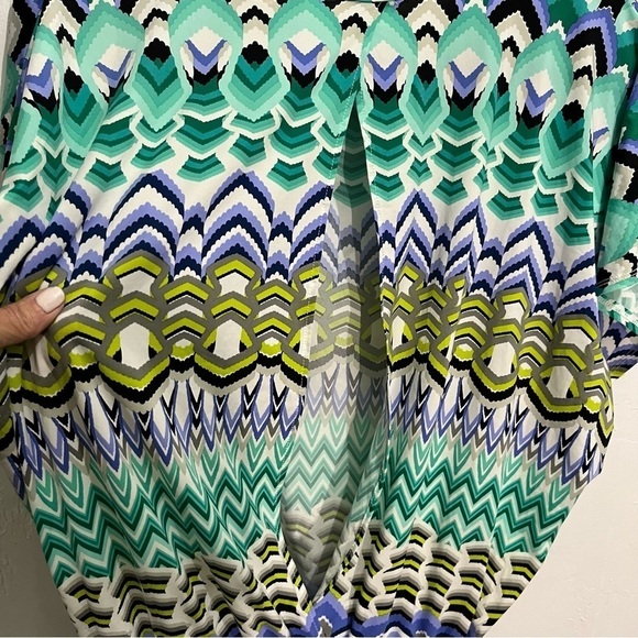 La Blanca multi Colored Aztec Print Beach Cover Up Medium - Picture 4 of 9